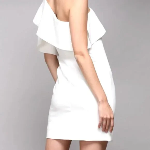 white one shoulder dress - Picture 3 of 3